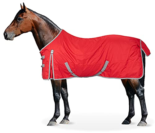Equinate Regendecke Springfield Weidedecke mit Fleece 155cm Rot