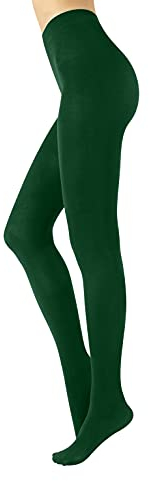 CALZITALY Collants Opaques en Coton, Collant Hiver Femme, Collant Doux, S, M, L, XL, 100 DEN, Made in Italy (L-XL, Vert)