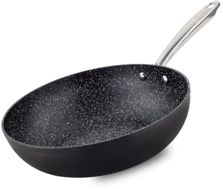Scoville PERFORMANCE Neverstick+ - Wok antiaderente da 28 cm, adatto a tutti i piani cottura, compresi quelli a induzione, forno fino a 260 °C, perfetto per piatti di riso e noodle, lavabile in