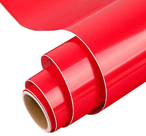 Rouleau de vinyle permanent pour Cricut, 30,5 cm x 1,5 m, rouge pour Cricut, Silhouette et Cameo, vinyle pour tasse, tasse, fenêtre et autocollant pour la maison, et autres projets de bricolage