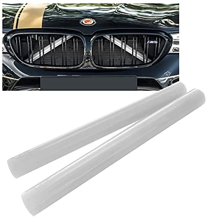 HIBEYO 2PCS Frontgrill Einsatz Zierleisten Passt für BMW E60 F52 Sportstil Grillstreifen Einsätze Zierleiste Auto Grilleinsatz Kühlergrill Schnalle Streifen Abdeckung Trim dekoration zubehör-Weiß