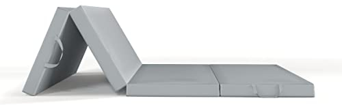 ALOHA Klappmatratze, Gästematratze, 4-teilige Faltmatratze zusammenklappbar Matratze mit Transporttasche Farbe und Größe wählbar (Grau / 70cm x 195cm x 8cm)