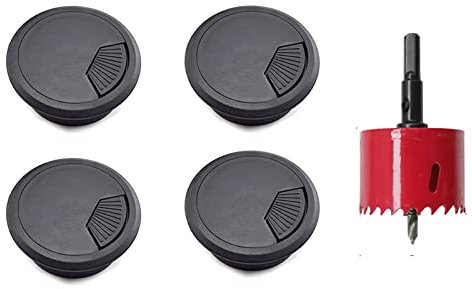 kabeldurchführung Schreibtisch,Kabelführung zum Eindrücken,4 Stück Tischdurchführung 60mm,Kabelloch für Schreibtisch mit Lochsäge