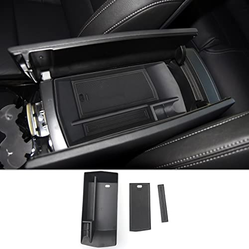 CDEFG compatible avec Peugeot 308 SW/Opel Astra L/Citroen C5 X 2021-2024 2025 Boîte de Rangement de Voiture Console Centrale Organizer Conteneur pour Palettes avec Porte-Monnaie Accessoire (Noir)