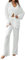 Geagodelia Zweiteiler Damen Plissee Outfit Kleidung Elegant Hosenanzug 2 Teiler Set Weite Hose + Button Down Langarmshirt Loungewear Streatwear Anzug Sommer (A - Weiß, S)