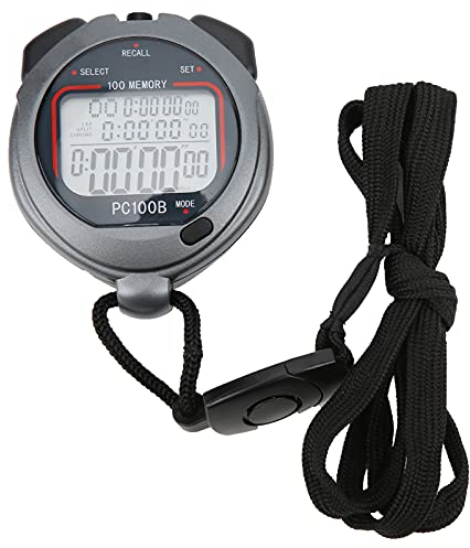 PC100B Digitaler Stoppuhr-Timer mit großem Display und Datum Uhrzeit, Alarmfunktion für Sportlehrer, Fitnesstrainer und Schiedsrichter