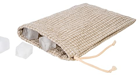 beties Leinen-Waffelpique Sauna-EIS-Beutel ca. 16x25 cm zum befüllen mit Eiswürfel 100% Leinen