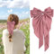 Pince à cheveux avec nœud, nœuds pour cheveux pour femmes Big Bowknot Hairpin French Hair Clips Hair Barrette Clips Soft Satin Silky Hair Bows for Women Girls(Rose)