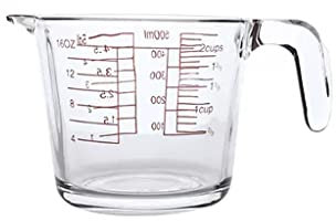 XCC Glass Measuring Cup With Scale Household Food Grade High Temperature Resistant Ml Measuring Water Cup Beaten Egg Cup Baking (Size : 500ml)