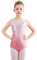 Monbessi Turnanzug Mädchen Glitzernde Kinder Gymnastikanzug Rundhalsausschnitt Dancewear 5-12 Jahre (140, Rosa)