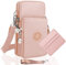 Handytasche Zum Umhängen Damen Handy Tasche Umhängetasche Mit Geldbörse Zum Umhängen Mädchen Mit Kopfhörer Eingang Schultertasche Handytaschen Verstellbar Schultergurt Armtasche Sportarmband (Rosa)