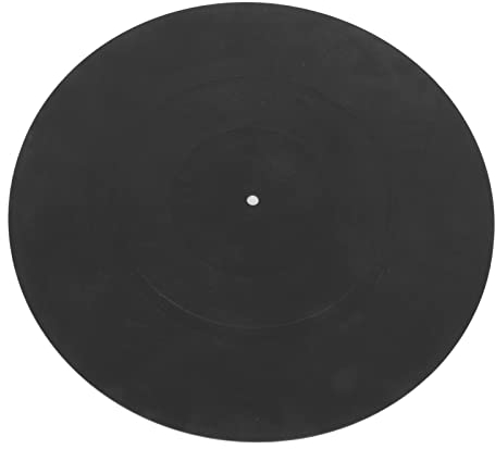 Plattenspieler Plattenmatte, Plattenspieler Slipmat Pad, Vibrationsreduzierung, Statische Gummi Platten Slipmat mit Rutschfestem Schlitz und Etikettenschlitz für 12 Zoll LP