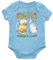 Purple Print House Personalised Our First Fathers Day Babygrow Boy Girl Babies Bottle & Beer New Daddy, 3-6 Months, Light Blue