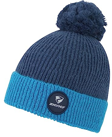Ziener Kinder IKEN Mütze/Wolle, gestrickt, Fleece Futter, Teal Crystal, S