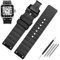 GANYUU 23mm Uhrenarmband für Cartier Santos Sandoz Santos 100 Silikon Uhrenarmband Gummi Herren und Damen Schwarz, 23 mm, Achat