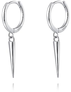SLUYNZ Sterling Silber Spike Kleine Creolen Ohrringe für Damen Geometrische Creolen Ohrringe Huggie Ohrhänger