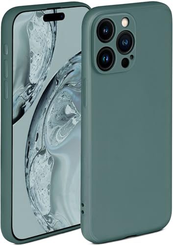 ONEFLOW Soft Case für iPhone 15 Pro Hülle aus Silikon mit Kameraschutz, Silikonhülle mit erhöhtem Schutz fürs Display, Backcover Schutzhülle, weiche Handyhülle, Petrol