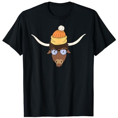 Lustiger Bison trägt Brille und Hut T-Shirt