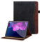ONETHEFUL Case for Lenovo Tab P12 12.7 Inch Tablet Premium PU Leather Folding Stand Protective Case with Pen Holder and Document Slots, Lenovo Tab P12 2023 TB370FU Car Sleep/Wake Black