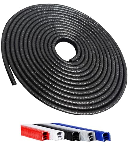 Winfort 16.5FT(5M) Universal Car Door Edge Protector Guards, No-Glue Required Rubber Seal U Shape Automotive Door Entry Guard, Suitable for Most Cars, SUVs and Trucks (Black)