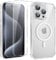 Yoedge Magnetica Cover per iPhone 14 Pro 6.1‘’ [Compatibile con MagSafe], Trasparente Custodia con 2 Pellicola Vetro Temperato Protettiva, Silicone TPU Antiurto Bumper Case per iPhone 14 Pro