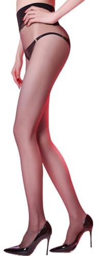 GOCBOBO Medias Mujer 0D Medias Transparentes de Cintura Alta sin Costuras Negro