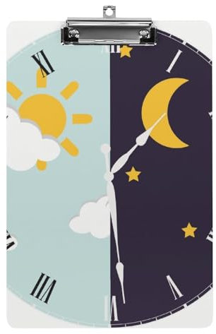 Acryl-Klemmbretter Uhr Büro Aktenordner Platte Klemmbrett zum Schreiben Malen