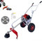 Decespugliatore a Scoppio 63CC 2HP 2 Tempi con Ruote a Spinta Tagliaerba Rasaerba Tosaerba a Carrozzella Carrellato per Giardinaggio fai da te
