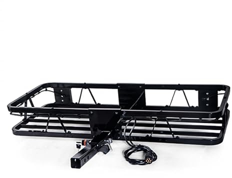 LBMED Portapacchi con Gancio Traino, Portapacchi Pieghevole, Portabagagli Posteriore con Design a Fanale Posteriore E Saldatura Robotizzata, Sostiene in Modo Sicuro 160kg E Sponde Laterali Alte 6
