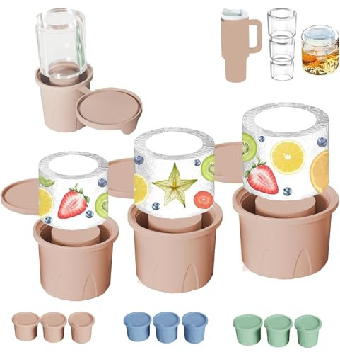 Eiswürfelform für Stanley-Becher (3 Stück), Eisform, einfacheres Befüllen und Herausnehmen, für 50 - 1,2 l Becher, zum Kühlen von Whiskey, Cocktails, Eisgetränken, Stanley-Cup-Zubehör (Rosa)