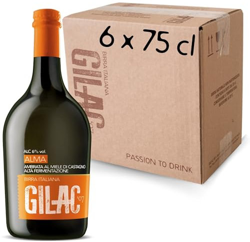 ALMA SPECIAL ALE Birra Artigianale al miele di castagno 6 Bottiglie da 75 cl, Birra Ambrata Italiana Non Filtrata e Non Pastorizzata, Birre artigianali confezioni regalo - Gradazione Alcolica 6% Vol