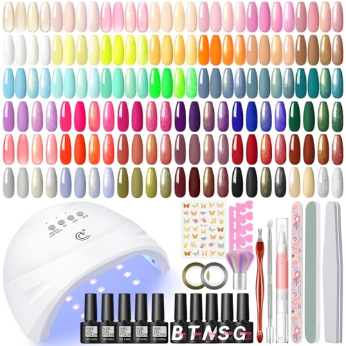 COSCELIA Kit Uñas Semipermanentes y Lámpara U V, 40 Colores Uñas Semipermanentes Kit Completo con Base y Mate Top Coat Set Manicura Semipermanente para Principiantes