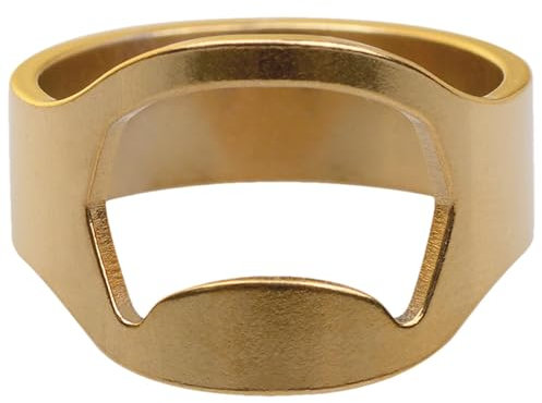 Flaschenöffner Ring aus Edelstahl für Damen und Herren (Schwarz, Silber, Rot, Gold)