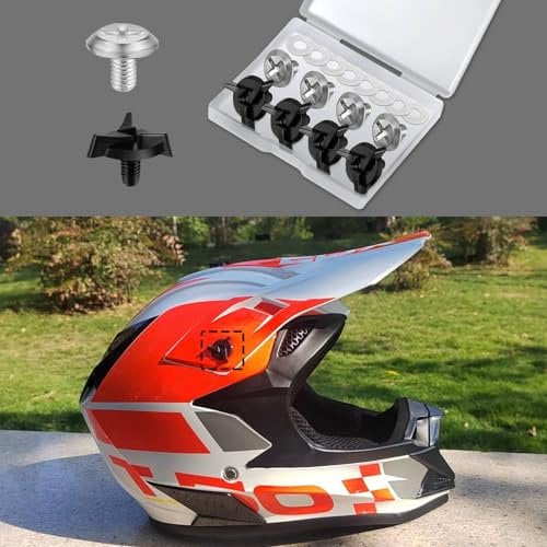 Tecledsn 8PCS Motorcycle Helmet Screws, Visor Screws, Plastic & Alloy Motorcycle Mask Visor Clips, Universal Helmet Hardware Kit Motorcycle Helmet Accessories for Racing Motorcycle Dirt Bike
