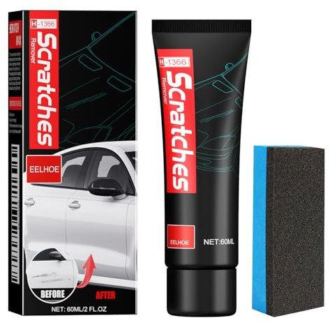 lomdung Autokratzer Reparaturpaste Mit Schwamm, Auto Autopolitur Kratzer Entfernen, Nano-Reiniger für Das Auto, Einfache Reparatur von Lackkratzern Wasserflecken, für Autos und Motorräder, 60ML
