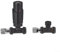Eawfgtuw Thermostatic Radiator Valve Set Black Energy Efficient Temperature Control 7-32°C Angled Corner Straight Design Twin Pack with Lockshield 20mm Extension Tails