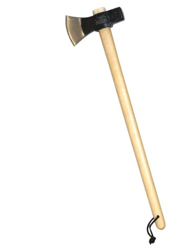 Mazza Spaccalegna Professionale con Occhio Rinforzato, Ascia Accetta Manuale in Acciaio al Carbonio C45, Lama Temprata e Affilata (MANICO LEGNO, 2500 GR)