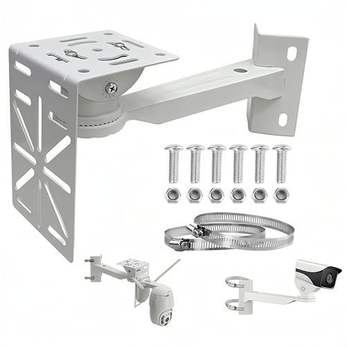 Soporte de Cámara Exterior Ajustable, Soporte Camara Vigilancia, para Cámaras de Seguridad y Videovigilancia, Angular Multiángulo Ajustable para Cámara Exterior, Instalación Fácil y Versátil