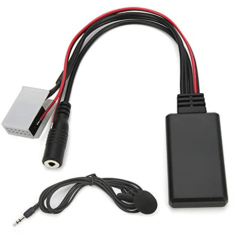 Miosugo Adattatore audio per auto, 12 pin, RD4, autoradio Bluetooth, musica AUX, chiamata, vivavoce, adattatore MIC