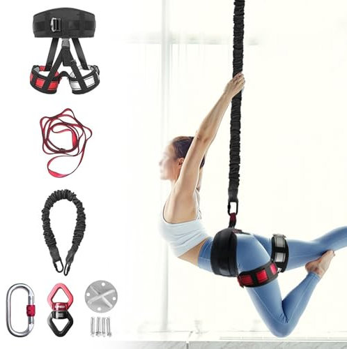 Schweres Bungee-Widerstandsband Kit Bungee-Fitnessgeräte, Sling Bungee Fitness Für Home Gym Studio Yoga, Unterstützt 50-100 Kg Gewicht, Bungee-Widerstandsbänder Für Fliegende Workouts Und Tanz(S - 50k