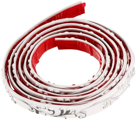 PartyKindom Moulure Autocollante Flexible pour Décoration Murale 2 Rouleaux de PVC Design Élégant pour Miroirs et Bords de Murs Longueur Ajustable Application Polyvalente