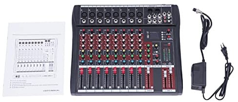 LCD-Anzeige Professioneller Mixer, Soundboard Konsole, 8-Kanal Tischsystem, Digitale Schnittstelle, USB, Computer, MP3, Eingang, 48 V, für Heim-KTV, Campus-Sprache, USB-Steckplatz
