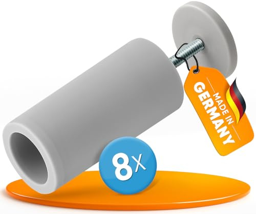 MEISTERBAU - Rolladen Stopper 40mm [8 Stück] - Langlebige Rolladenstopper Grau aus Kunststoff [Made in Germany] - Wetterfeste Rollladen Stopper inkl. Schrauben - Für Rolladenpanzer Lamellen aussen