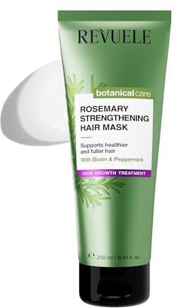 Revuele Rosmarin Stärkende Haarmaske – Für Reparatur & Tiefenpflege, Mit Biotin & Pfefferminzöl, Vegan, 250 ml