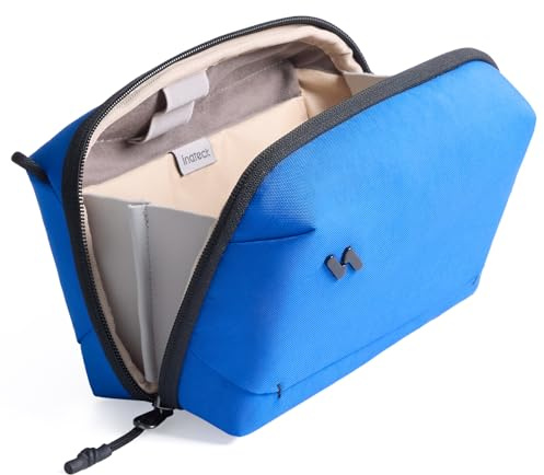 Inateck Portabler Kabeltasche, Spritzwassergeschützte Elektronik Organizer | Reisezubehörtasche für Kabel, Power Banks, Hubs, für Reisen, Arbeit und Freizeit (ohne Trageriemen), S, Blau