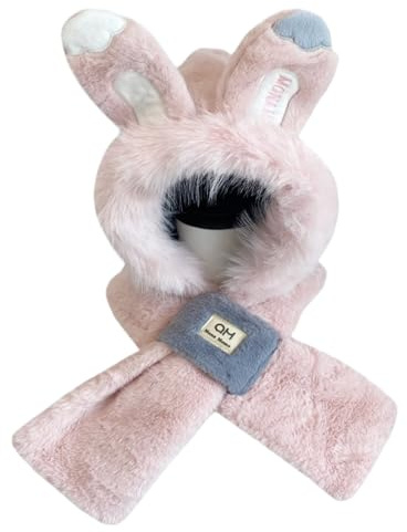 TYXHXTF Scarf Hat for Women, Winter Scarf 2 in 1 Winddichter Mützenschal, Niedlich Mütze Schal Set Damen, Für Winter Outdoor Sport
