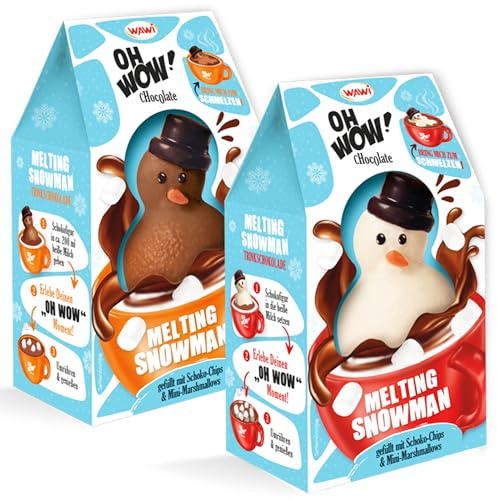 Trinkschokolade 2x75g Melting Snowman weiße & Vollmilchschokolade
