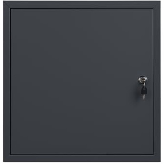 TMALASER - Porta di ispezione in metallo, 70 x 50 cm, in acciaio zincato, porta di ispezione GRAFIT 700 x 500 mm, serratura con chiave, porta di ispezione per pareti in cartongesso