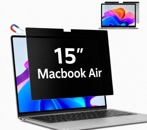 PinnWaa Magnetischer Blickschutzfilter für MacBook Air 15,3/15 Zoll | für MacBook Air 15.3/15 Zoll (2026-2023, M5/M4/M3/M2), Abnehmbar, Blaulichtfilter, Privacy Screen, Anti-Fingerabdruck