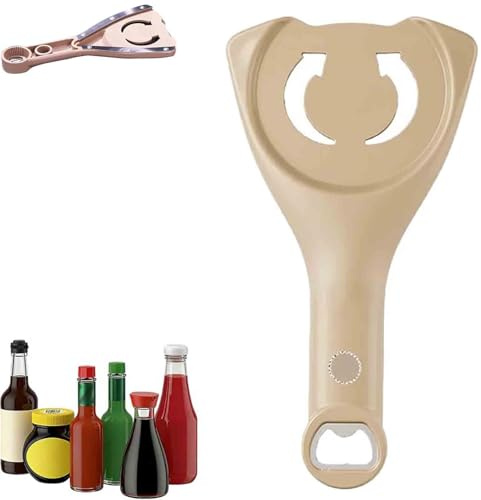 Ouvre-bocal 3 en 1 - Décapsuleur réglable en acier inoxydable - Multifonction - Prise en main facile pour les mains faibles